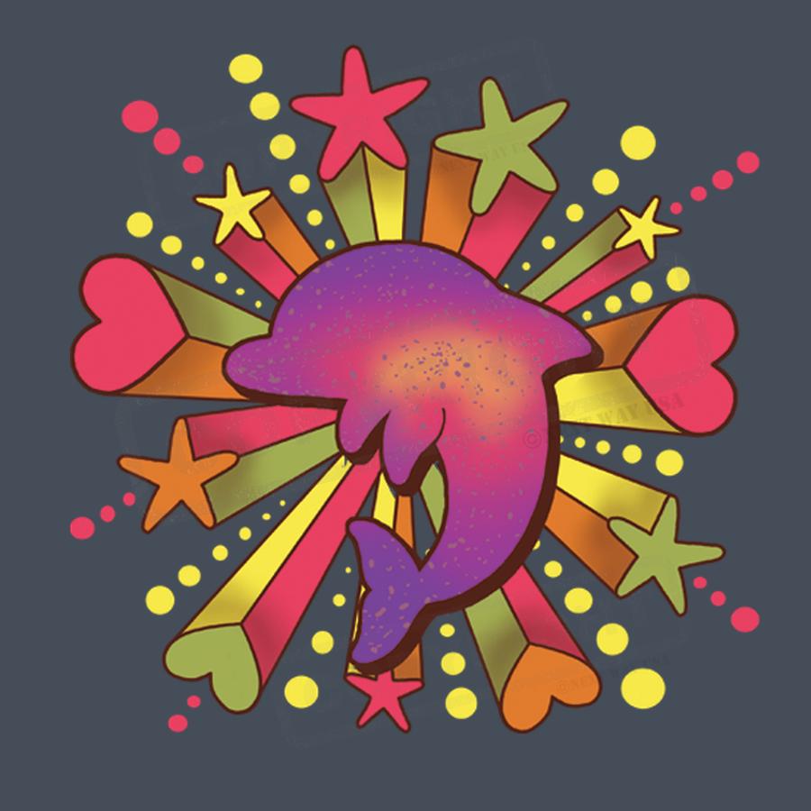 Vibrant Dolphin Retro Starburst Design - Pack of 25