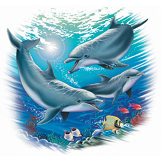 Vibrant Underwater Dolphin Design Transfer - Pack of 25