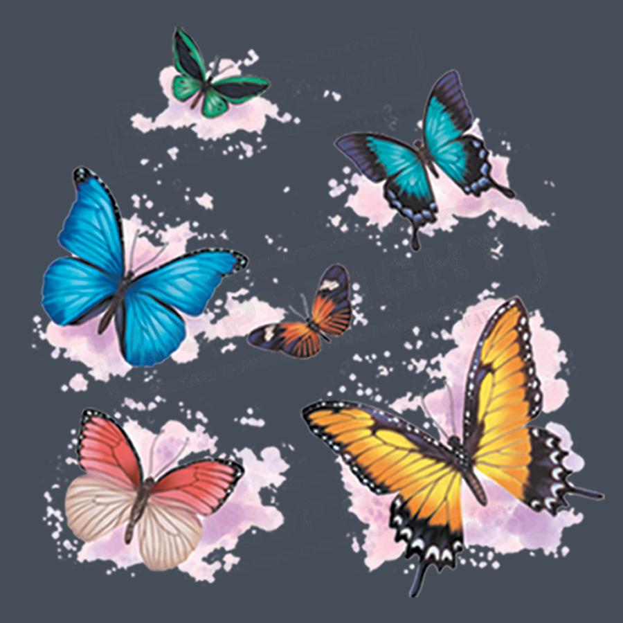 Vibrant Butterfly Screen Transfer Design - Pack of 25