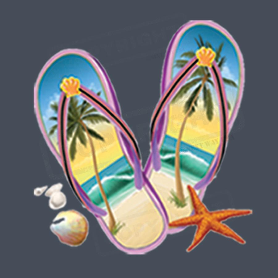 Tropical Flip Flop Beach Screen Transfer - Pack of 25