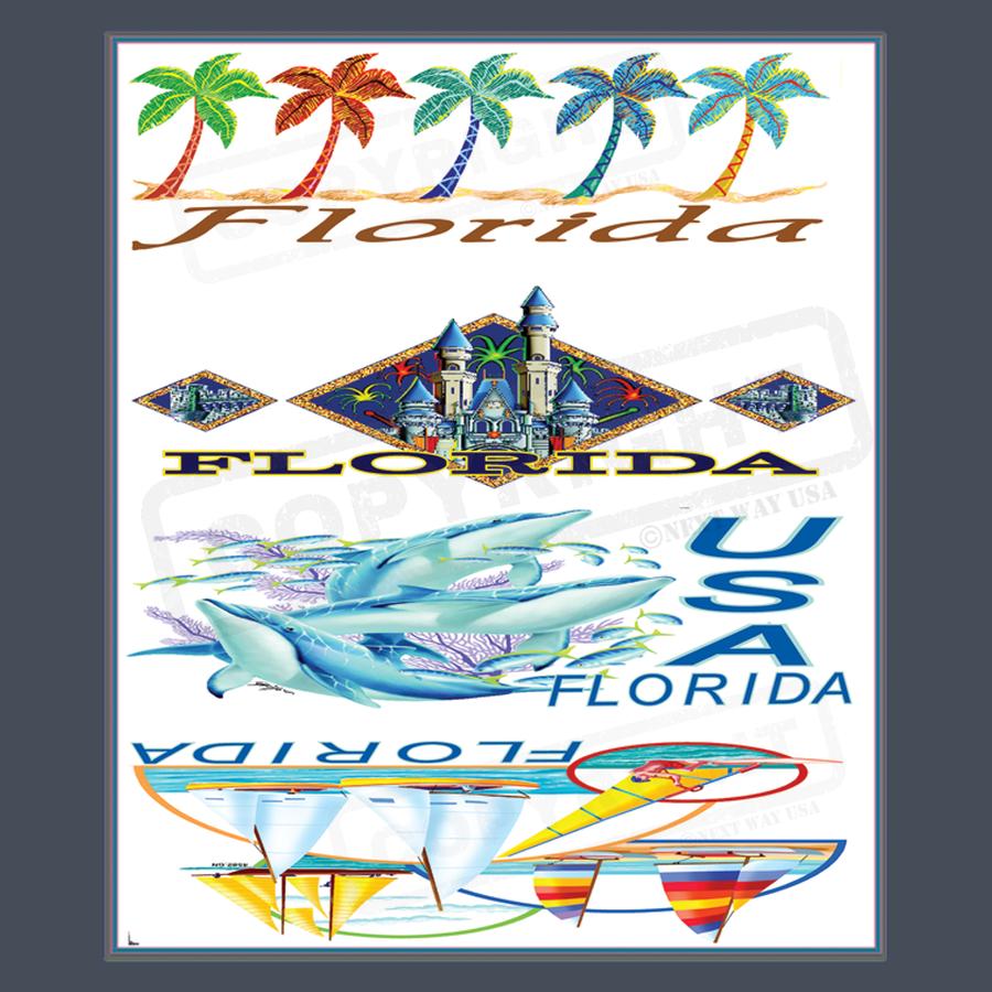 Vibrant Florida Beach Theme Screen Transfer - Pack of 25