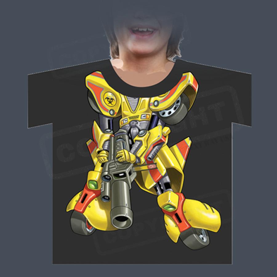 Vibrant Yellow Mech Robot Screen Transfer - Pack of 25