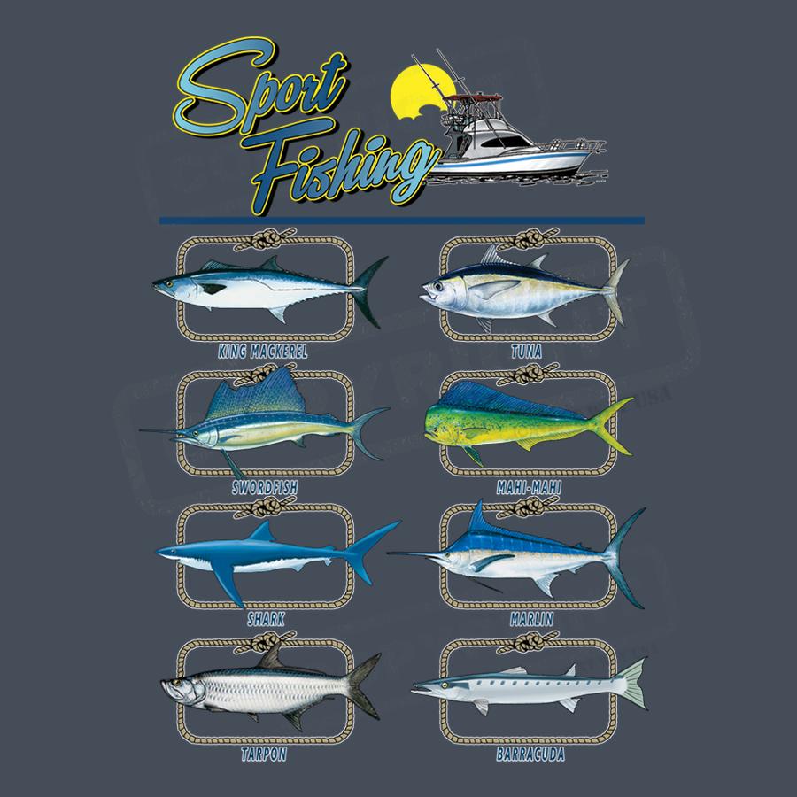 Sport Fishing Marine Species Collection Design - Pack of 25