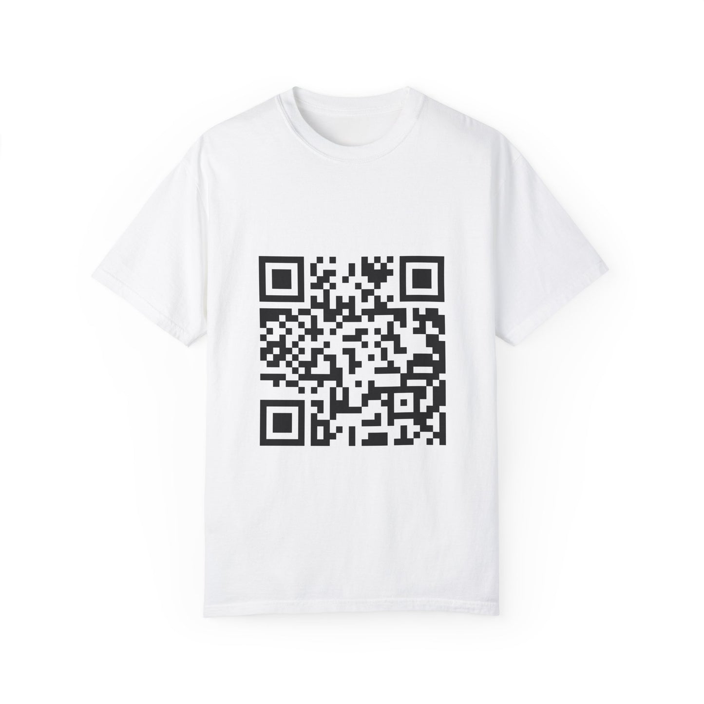 Unisex QR Code T-Shirt - Trendy Garment-Dyed Tee for Tech Lovers