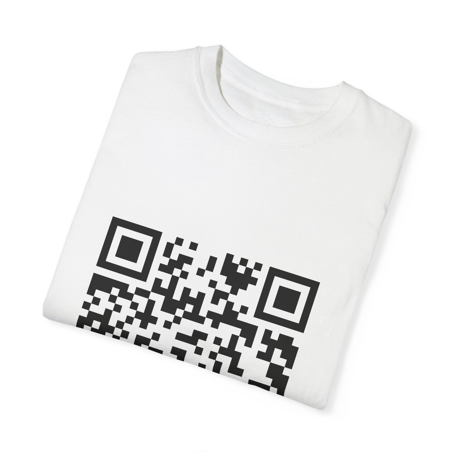 Unisex QR Code T-Shirt - Trendy Garment-Dyed Tee for Tech Lovers