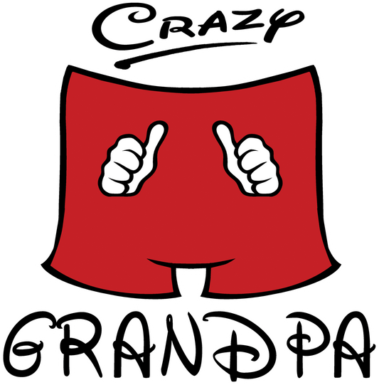 Funny Crazy Grandpa Screen Transfer Design - Pack of 25