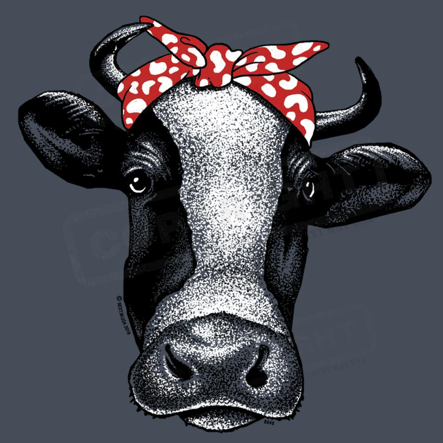 Retro Cow with Bandana Screen Transfer - Pack of 25