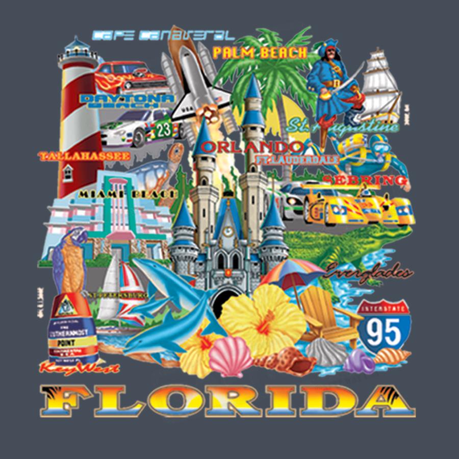 Vibrant Florida Landmarks Screen Transfer - Pack of 25