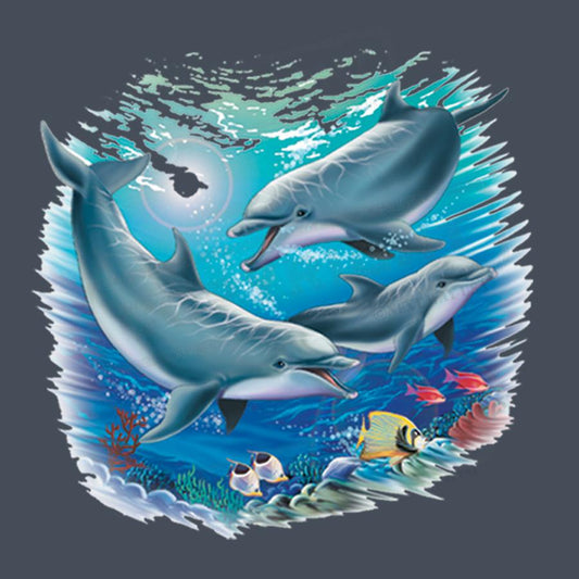 Vibrant Dolphin Ocean Screen Transfer - Pack of 25