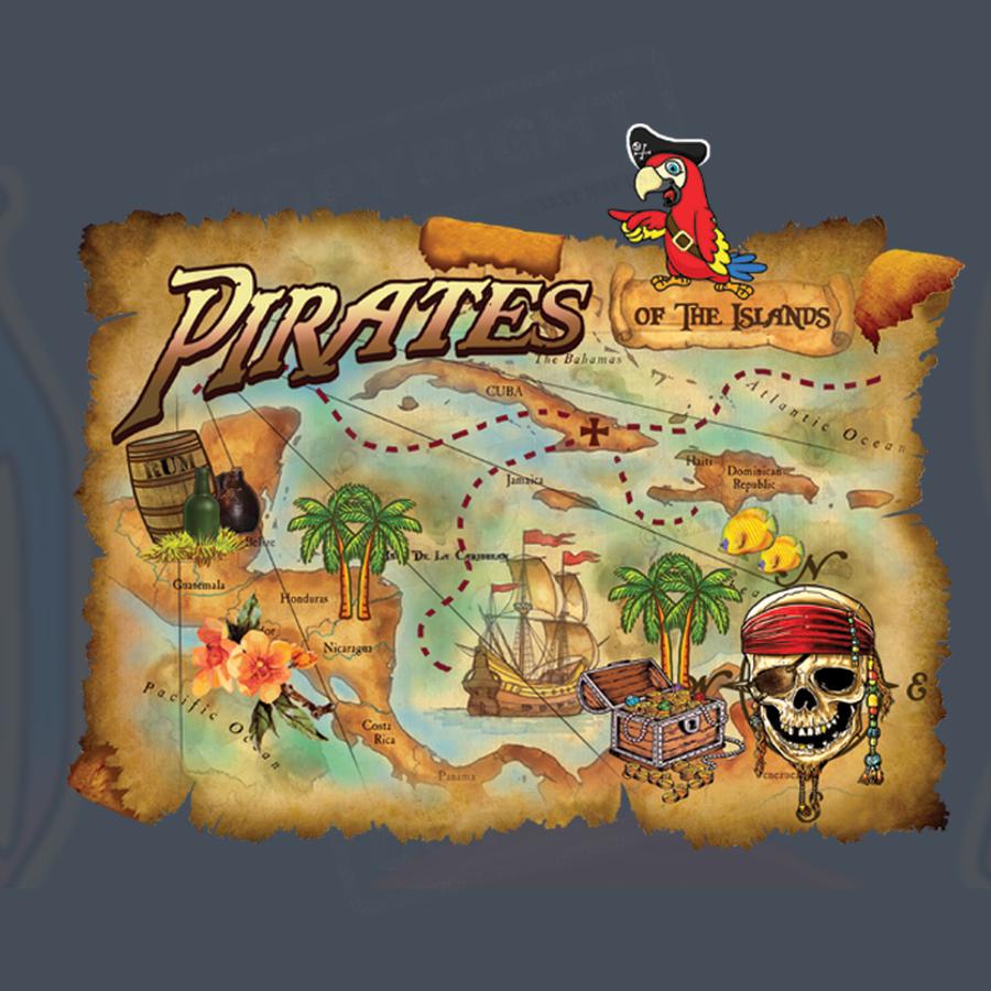 Pirate Island Map Screen Transfer Design - Pack of 25