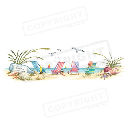 Beach Relaxation Scene Screen Transfer - Pack of 25