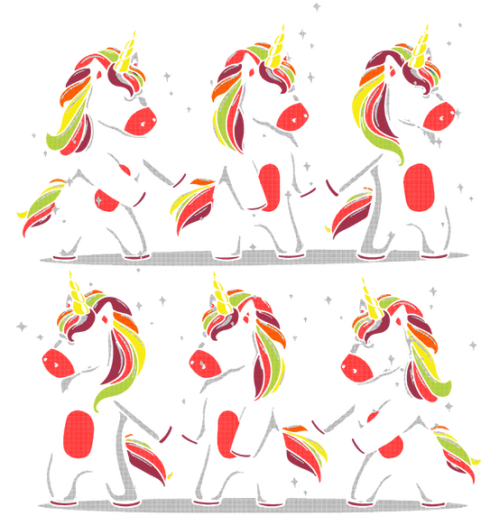 Colorful Dancing Unicorns Screen Transfer - Pack of 25