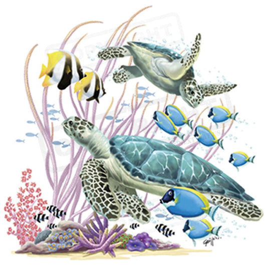 Vibrant Ocean Life Sea Turtle Design - Pack of 25