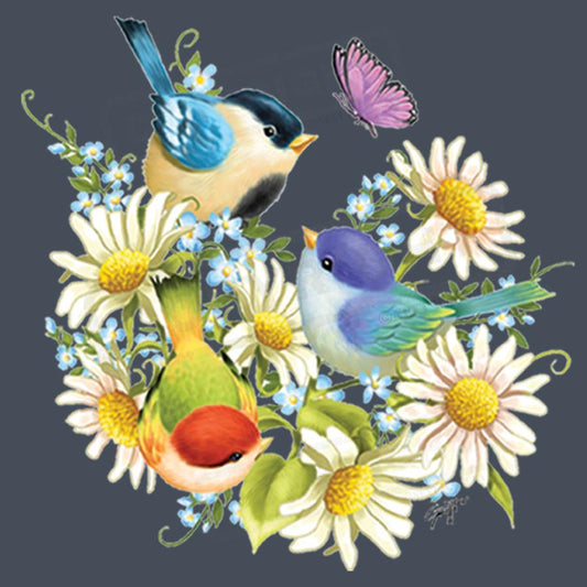 Colorful Birds and Flowers Screen Transfer - Pack of 25