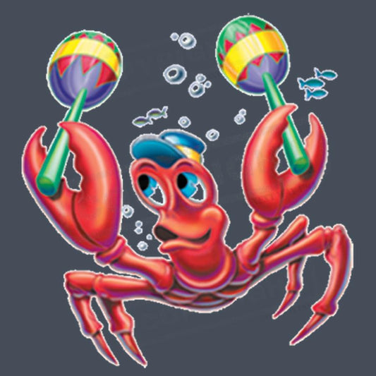 Cartoon Crab with Maracas Screen Transfer - Pack of 25