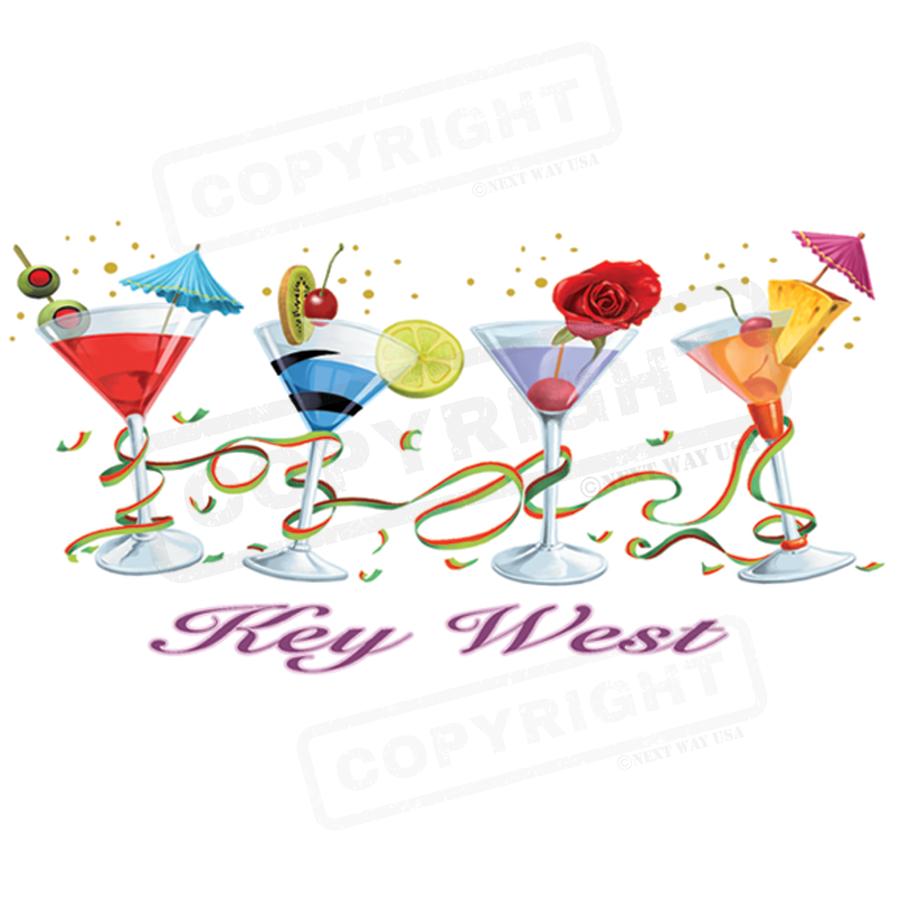 Vibrant Cocktail Design - Key West Theme - Pack of 25