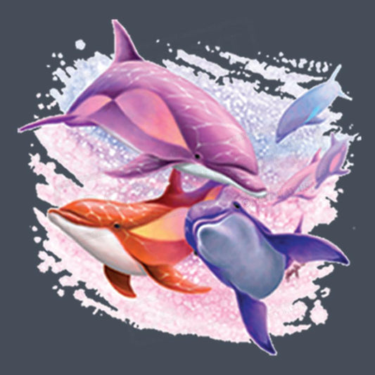 Colorful Dolphin Splash Graphic Transfer - Pack of 25