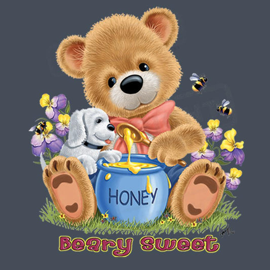 Adorable Honey Bear and Puppy Design - Pack of 25