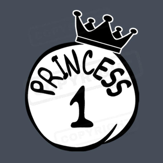 Princess Number One Crown Design Transfer - Pack of 25