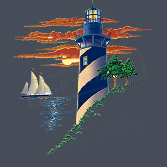 Lighthouse Sunset Screen Transfer Design - Pack of 25