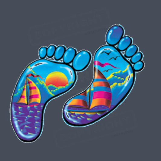 Vibrant Beach Footprint Screen Transfer - Pack of 25