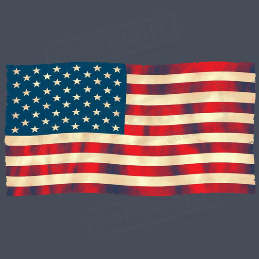 Vintage American Flag Screen Transfer - Pack of 25