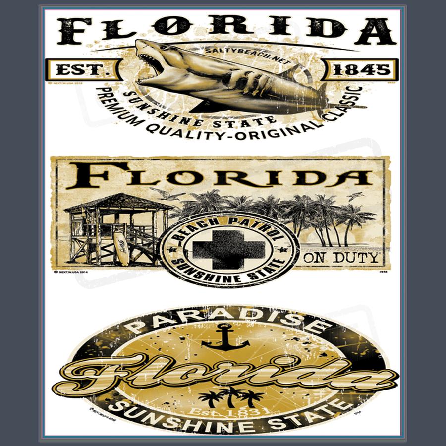 Vintage Florida Sunshine State Transfers - Pack of 25