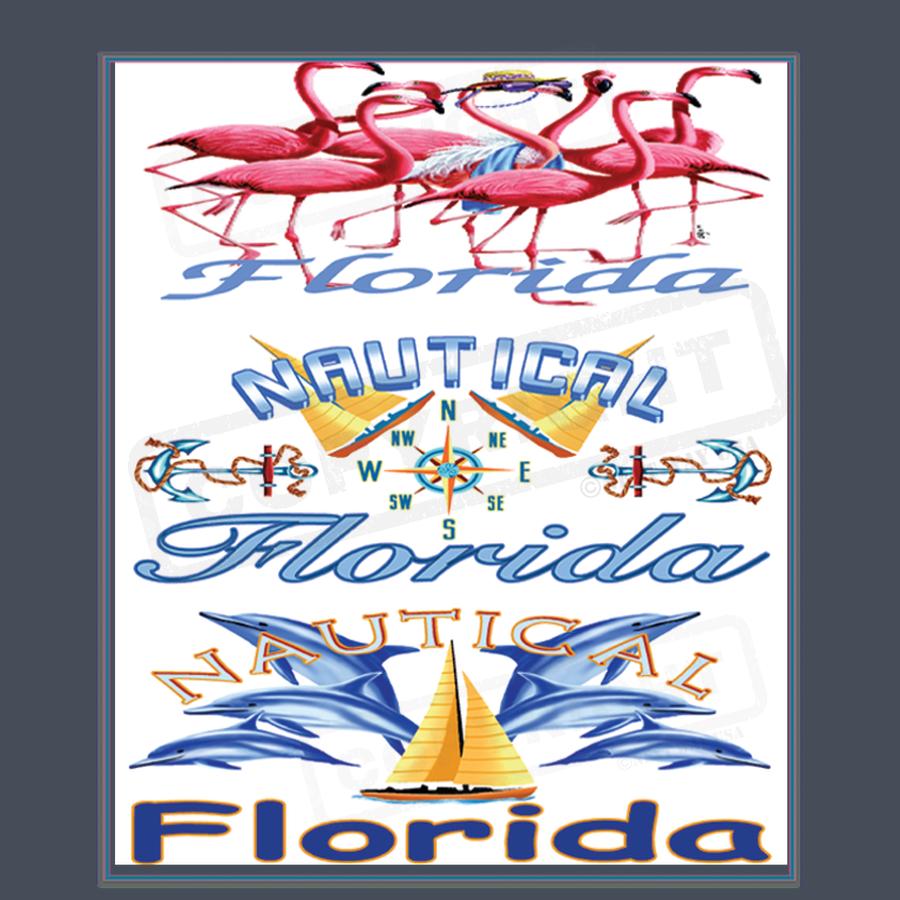 Vibrant Florida Nautical Screen Transfer - Pack of 25