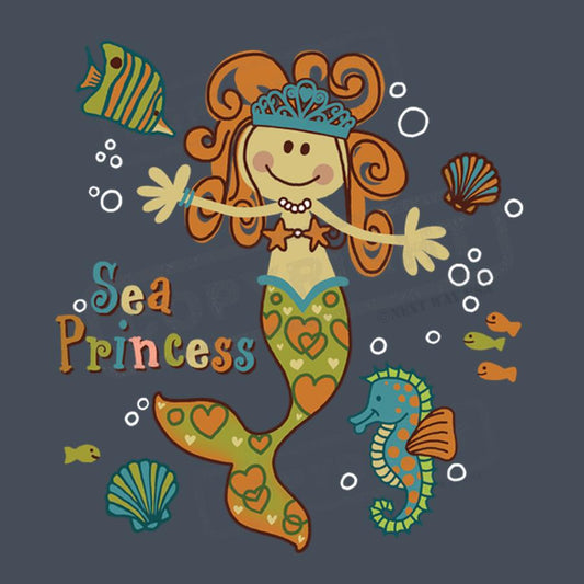 Sea Princess Mermaid Design for Kids Apparel - Pack of 25