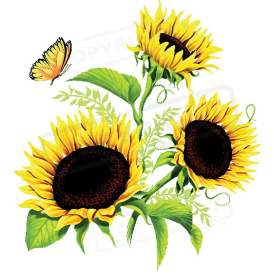 Vibrant Sunflower Screen Transfer for Apparel - Pack of 25