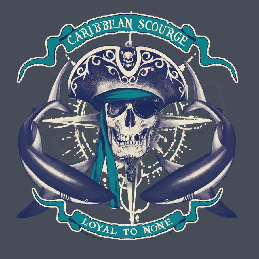 Pirate Skull and Sharks Graphic Transfer - Pack of 25