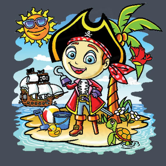 Vibrant Pirate Cartoon Island Design - Pack of 25