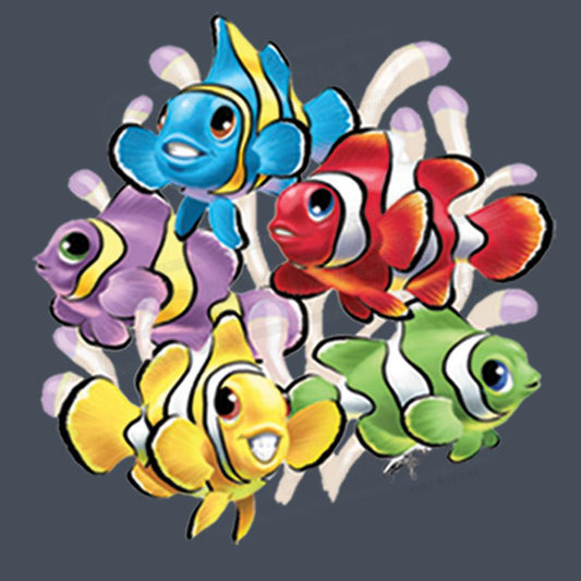 Colorful Cartoon Clownfish Screen Transfer - Pack of 25