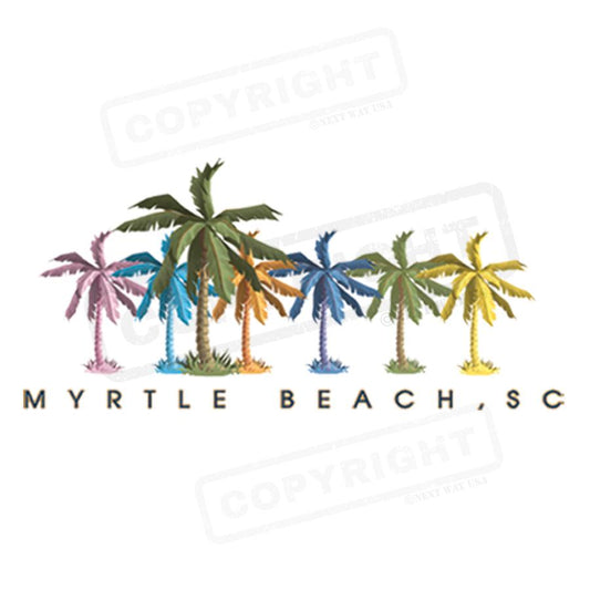 Colorful Myrtle Beach Palm Trees Transfer - Pack of 25