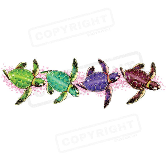 Colorful Sea Turtle Screen Transfer Design - Pack of 25