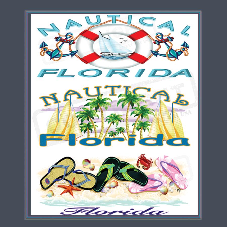 Florida Nautical Scene Screen Transfer Design - Pack of 25