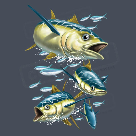 Vibrant Tuna School Ocean Design Transfer - Pack of 25