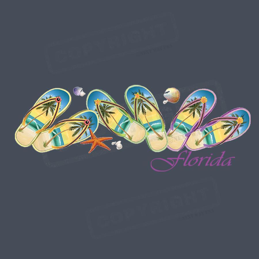 Colorful Florida Beach Flip Flop Design - Pack of 25