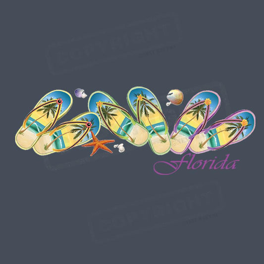 Colorful Florida Beach Flip Flop Design - Pack of 25