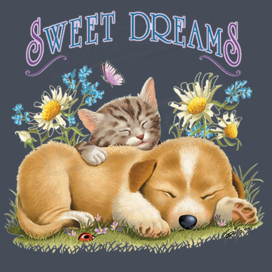 Adorable Kitten and Puppy Sweet Dreams Transfer - Pack of 25