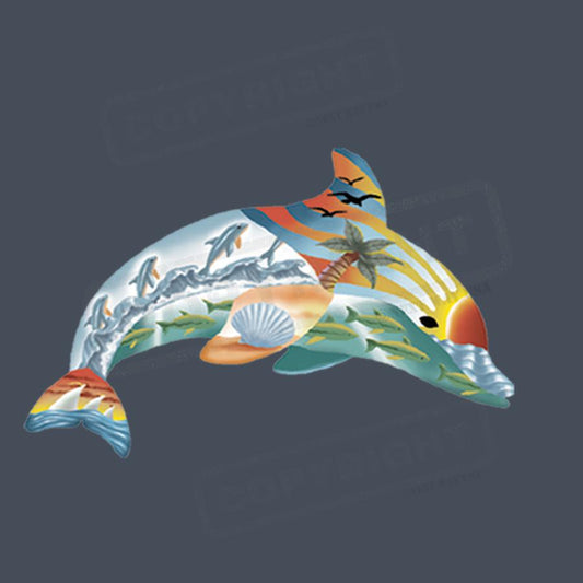 Vibrant Ocean Dolphin Screen Transfer - Pack of 25