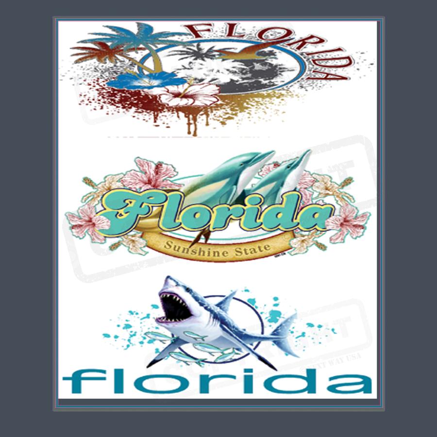 Vibrant Florida Screen Transfer Designs - Pack of 25