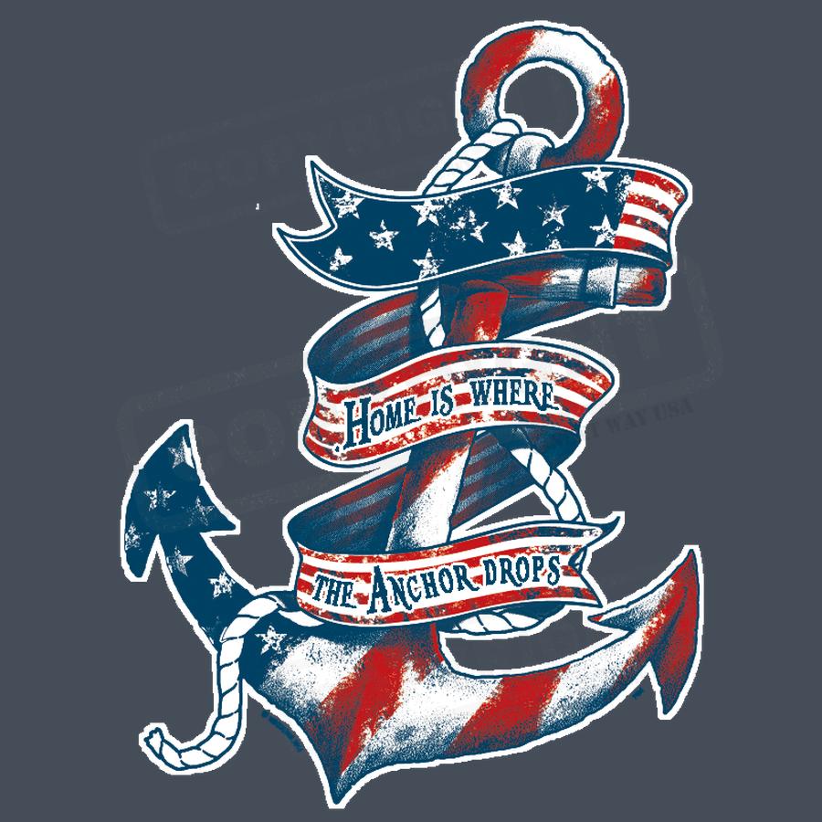 Patriotic Anchor Screen Transfer Design - Pack of 25