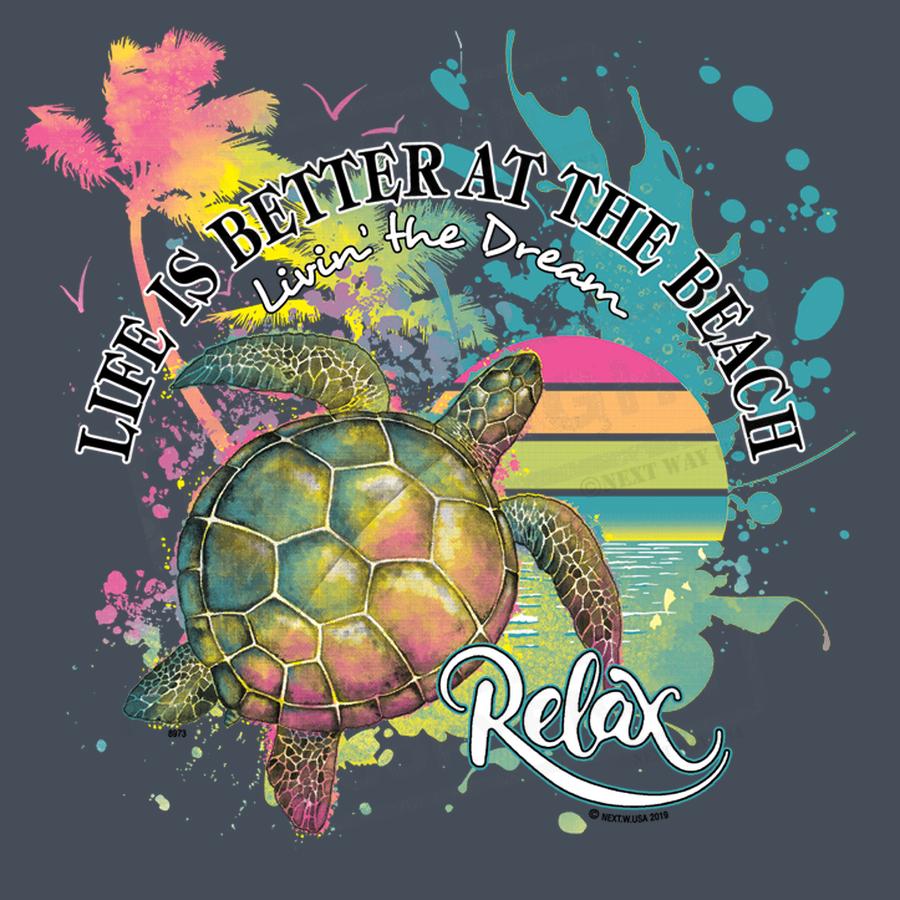 "Vibrant Beach Turtle Relaxing Design" - Pack of 25