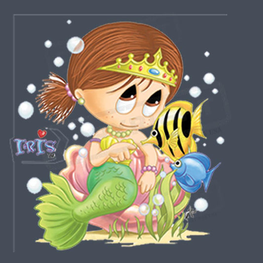 Cute Mermaid Princess with Tropical Fish - Pack of 25