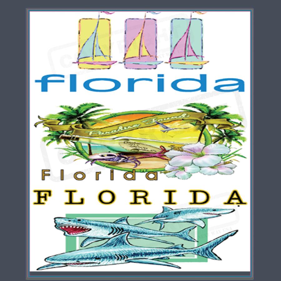 "Tropical Florida Vibes Screen Transfer" - Pack of 25