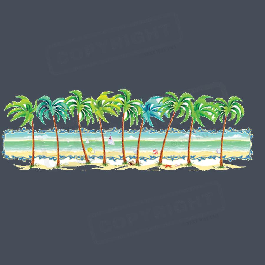 Tropical Beach Scene Screen Transfer - Pack of 25