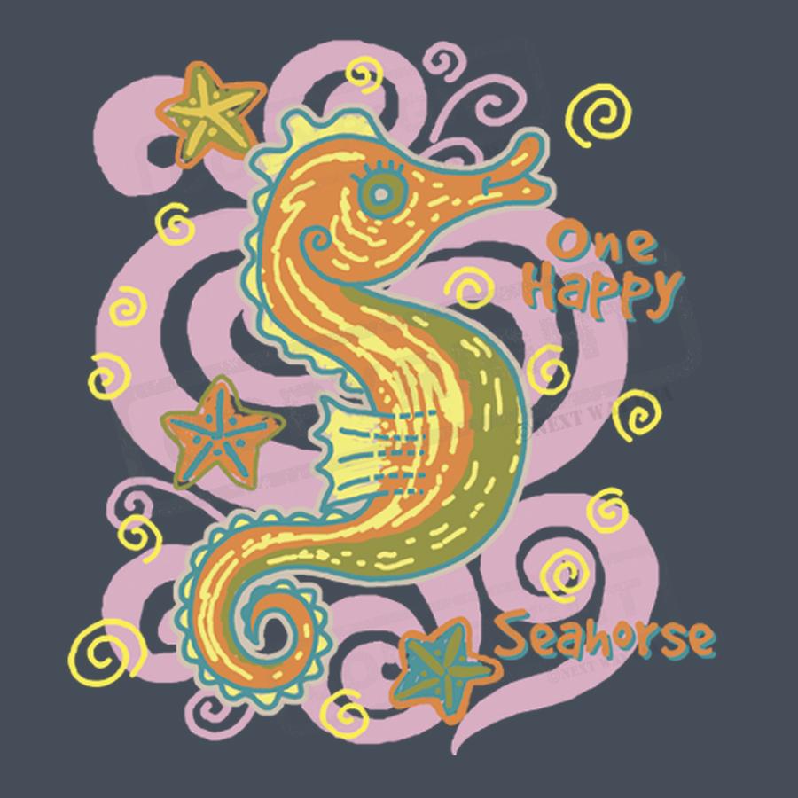 Colorful Seahorse Screen Transfer Design - Pack of 25