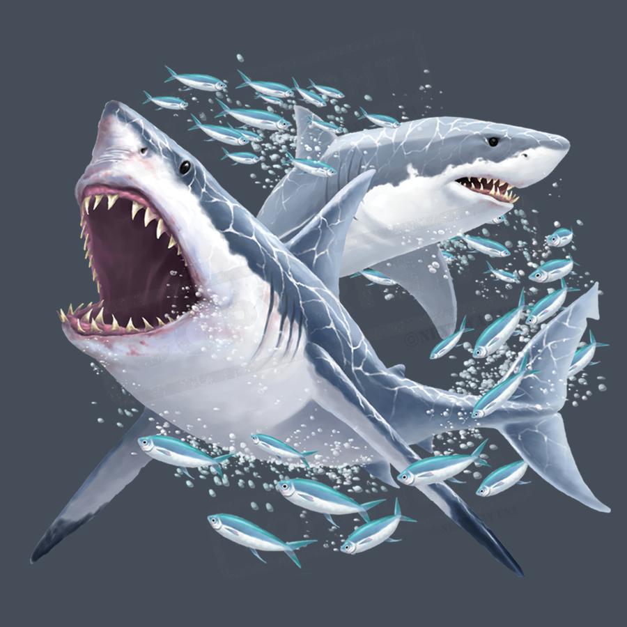 "Epic Shark Attack Ocean Screen Transfer Design" - Pack of 25