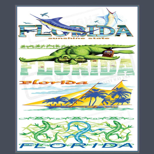 Vibrant Florida Screen Print Transfer - Pack of 25